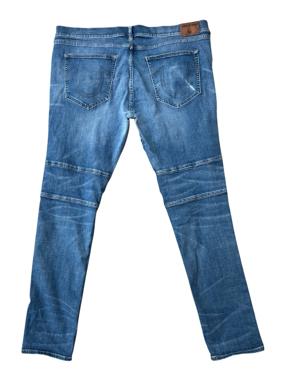 True Religion Men's Rocco Biker Jeans Size 42 Blue Denim Moto Moto-Style